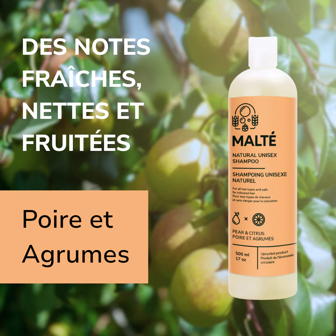 Shampoing unisexe naturel hydratation et volume - Poire et Agrumes
