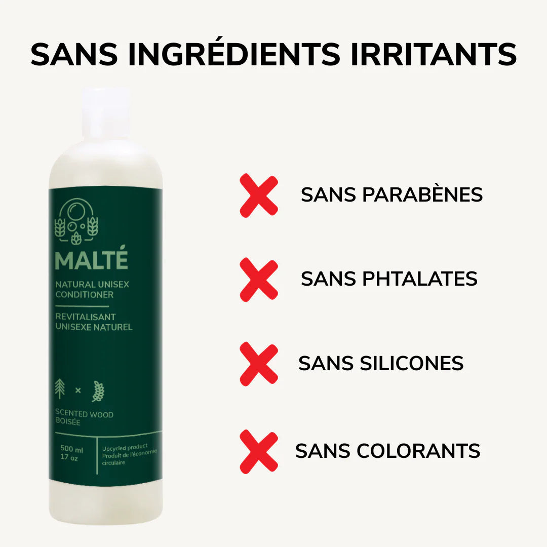 Revitalisant unisexe naturel hydratant et démêlant - Boisé