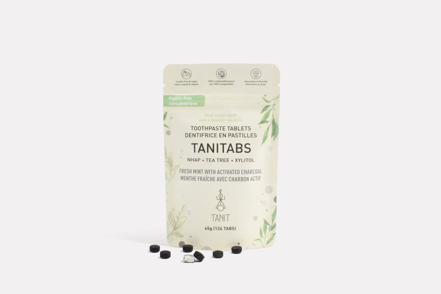 Dentifrice en pastilles Menthe avec charbon - Recharge 124