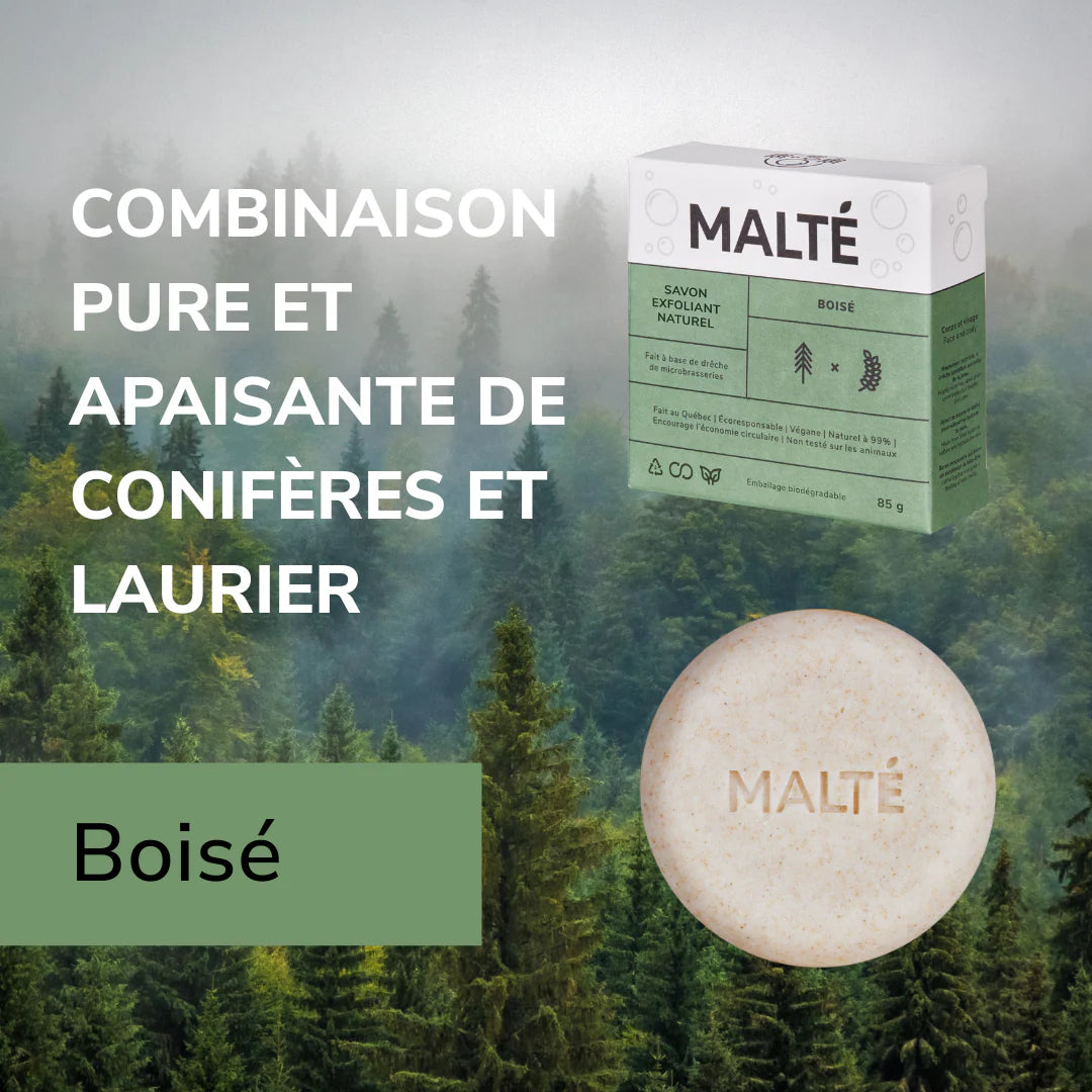 Savon naturel hydratant et exfoliant - Boisé