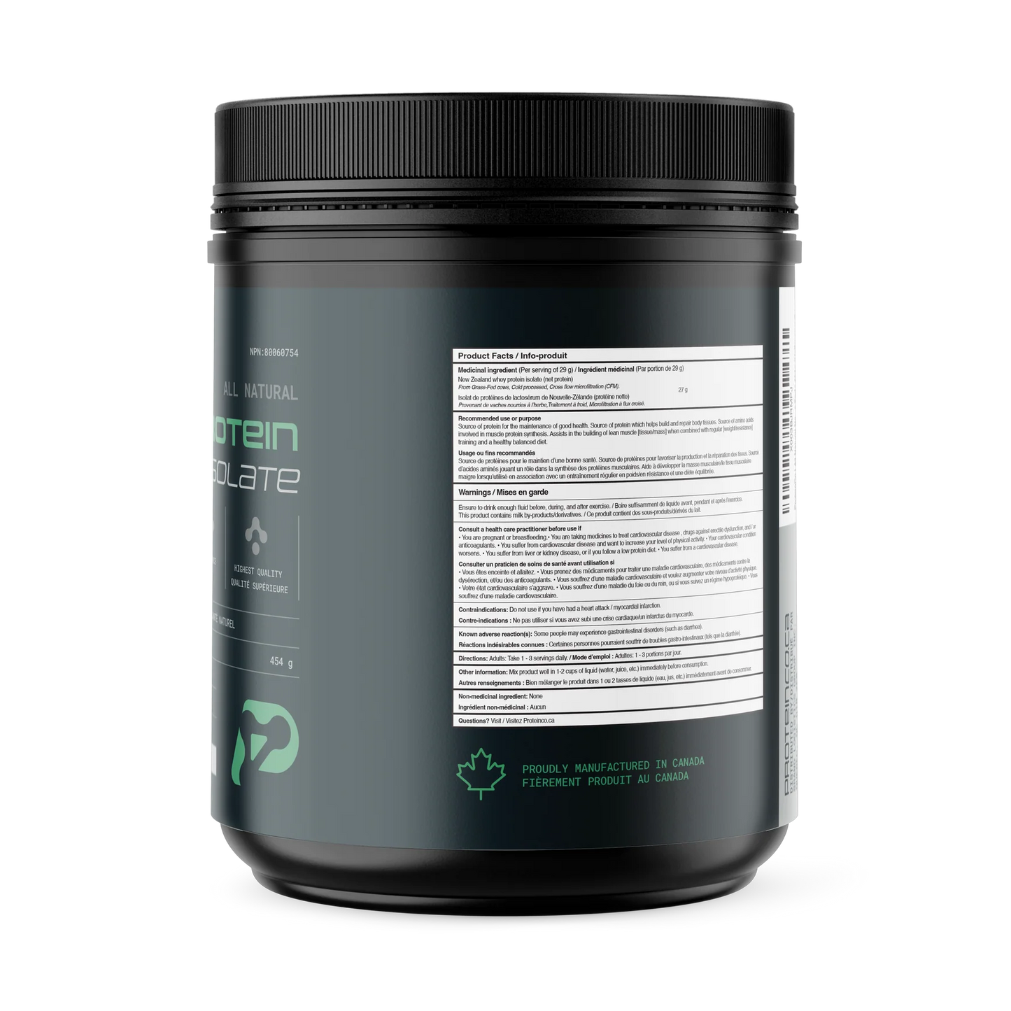 PROTÉINE D'ISOLAT DE NOUVELLE-ZÉLANDE NATURELLE 1LB